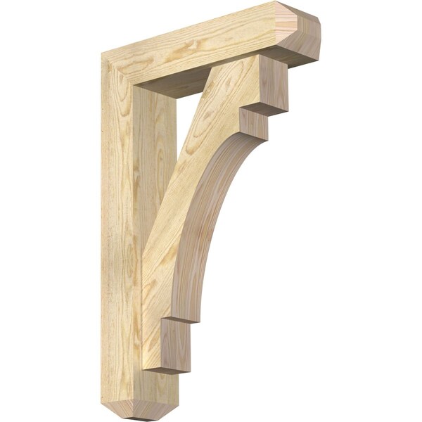 Ekena Millwork Merced Craftsman Rough Sawn Bracket w/ Offset Brace, Douglas Fir, 6"W x 22"D x 34"H BKT0604X22X34MRC04RDF - main